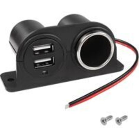 Chargeur de voiture Sollbry double USB pour allume-cigare, 3,1 A, adaptateur secteur double USB + allume-cigare 12/24 V, compatible avec voitures, camions, SUV, motos et bateaux.