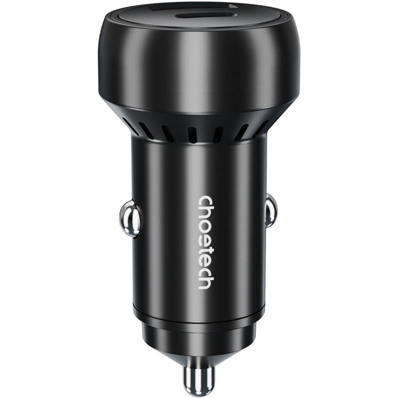 Chargeur de voiture USB-C USB-A PD 60 W avec rétroéclairage LED, noir