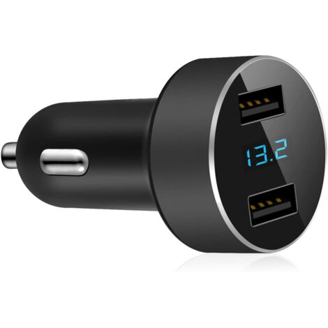 Chargeur de voiture USB, voltmètre 12V/24V