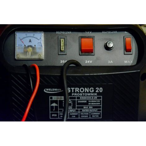 Chargeur deBatterie Prostownik Weldman Strong 20, 6V/12V avec affichage LCD, haute puissance, idéal pour les véhicules, facile deà utiliser, conception robuste, parfait pour une utilisation profession