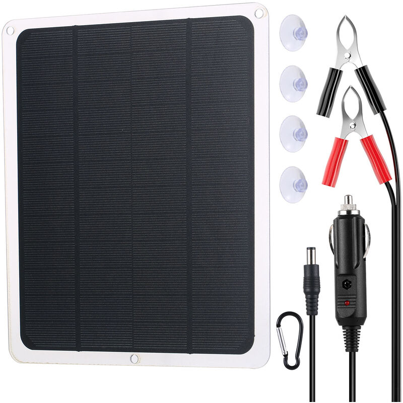 Kit de charge d'entretien de panneau solaire 12 v amélioré pour voiture, automobile, moto, bateau, camping-car, remorque, sports motorisés, motoneige