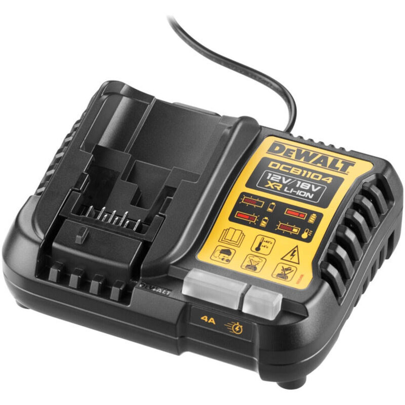 Chargeur Dewalt DCB1104 pour batteries Li-ion xr 12v,18v,54v (220v ce)