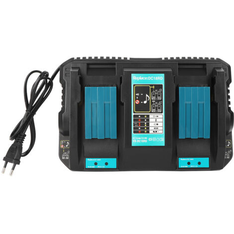 Chargeur Double Batterie USB DC18RD Compatible Makita BL1830 BL1430 14.4-18V Prise EU 110-230V
