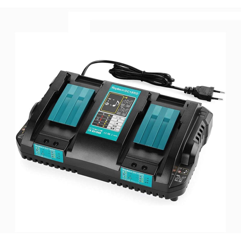 Chargeur double DC18RD Li-Ion pour chargeur rapide Makita 14.4/18V BL1415 BL1430 BL1460 BL1830B BL1840B BL1850B BL1815