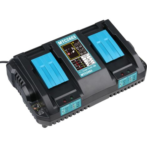 Chargeur Double Port DC18RD Chargeur pour Makita 7.2V-18V BL1815 BL1830 BL1840 BL1850 BL1860 BL1430