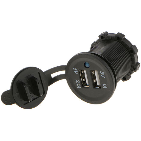 Chargeur Double Port USB étanche 3.1A, prise de courant 12V pour moto