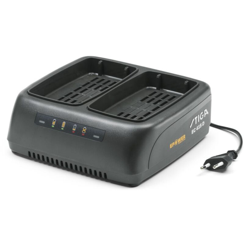 EPower ec 415 d – Chargeur Double pour Batteries 48V, Courant 1.5A, Deux Emplacements, Prise eu - Stiga