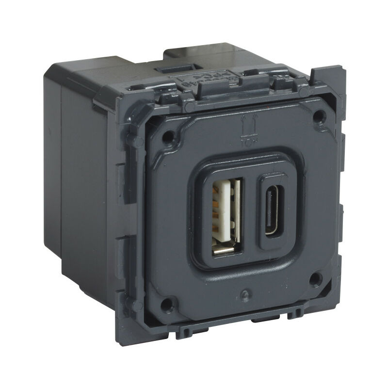 Legrand - Chargeur double usb Céliane typeA et typeC 3A (067465)