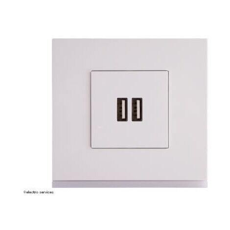 Chargeur double USB type A+A Gallery Complet Blanc