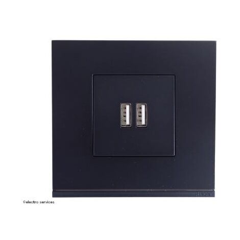 Chargeur double USB type A+A Gallery Complet Noir