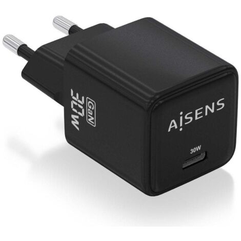 Chargeur gan de wall aisens asch-30w1p036-bk/ 1xusb type-c/ 30w