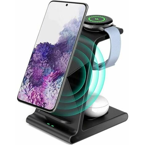 Chargeur Induction Samsung, Chargeur sans Fil 15W Universel Qi Portable Rapide Charger pour Samsung S22 Ultra/S21/Galaxy Z Fold 3/Flip 3,Galaxy Watch 4,Galaxy Buds (Black)