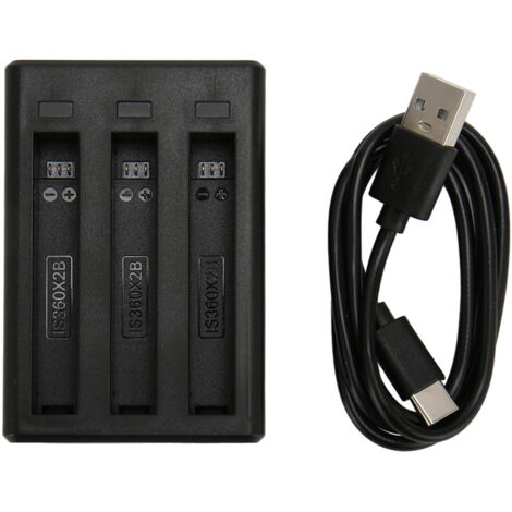 Chargeur intelligent 3 canaux rapide et sûr avec indicateur LED pour batterie Insta360 ONE X2
