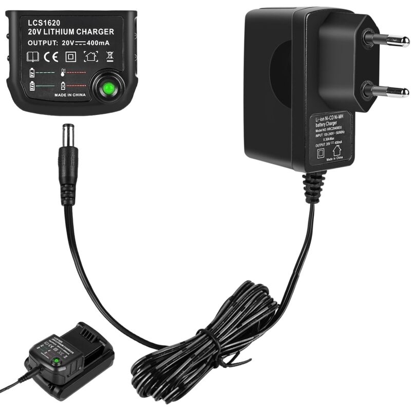 Chargeur Lithium 18V/20V : Chargeur Compatible pour Black & Decker Batterie Lithium ION Chargeur BL2018 BL2018-XJ BL1518 LBXR20-OPE LBXR20 LB20 LBX20