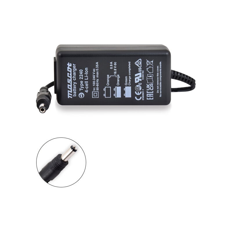 Chargeur lithium-ion 2240LI 4S 14.8V/0.9A 110-230V - Sortie 5.5x2.1mm - Mascot