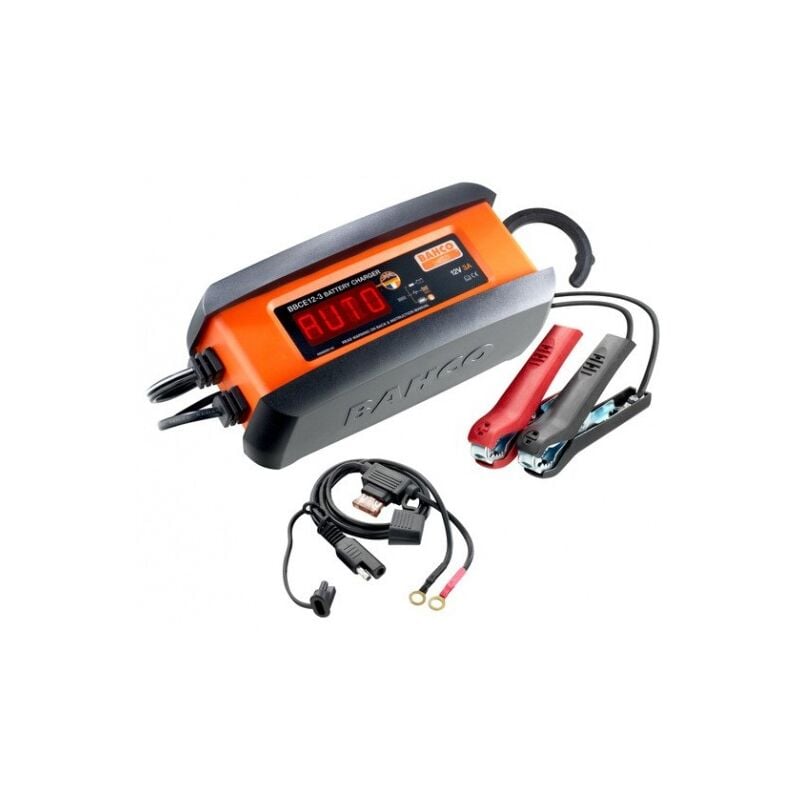 Chargeur/mainteneur charge auto 3A pr batteries 12V et batteries Lithium LiFeP04 - Bahco