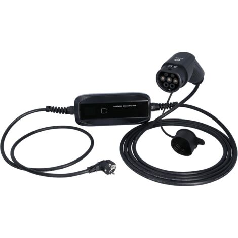 Chargeur mobile efuturo KS Tools avec câble de charge de type 2, monophase, jusqu’à 3,7 kW, jusqu’à 16 A, 230 V, mode 2, écran LCD, connecteur avec terre