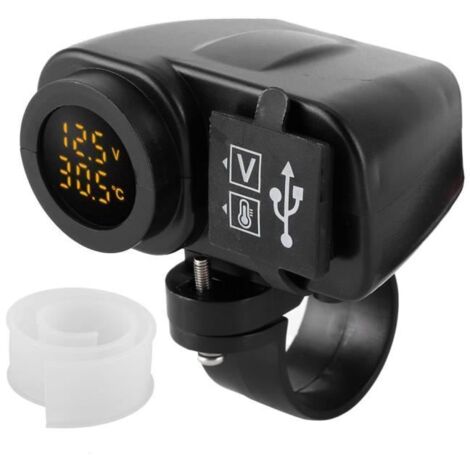 Chargeur Moto USB - Drfeify - Double Sortie 5V/4.2A - Voltmètre - Housse Étanche - Protection Surtension