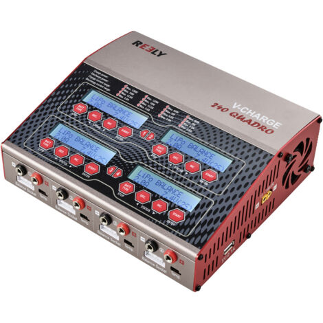 Chargeur multifonction 240W 12A – 4 sorties pour accus Li-ion, LiPo, NiMH – Tension 12-230V – Écran LCD et ventilateur intégré – Reely - D314692