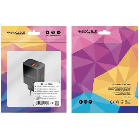 Chargeur mural NANOCABLE 10.10.2008 Noir 20 W