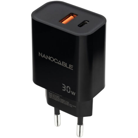 Chargeur mural NANOCABLE Noir 30 W