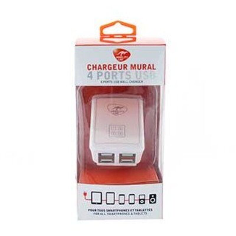 Mobility Lab - Chargeur mural 4 ports usb 2 smartphones + 2 tablettes ML306698