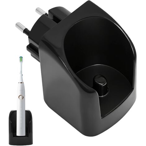 Chargeur Mural sans Fil pour Brosse à Dents Électrique Orl-B BRAU, Prise EU, Chargeur Blanc, Station de Charge Pratique, Compatible avec Modèles Genius X, Vitality, Pro, iO3, iO4, iO5, iO6, Noir