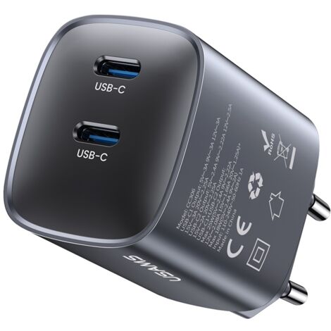Chargeur mural USAMS CC305 T66 45 W GaN 2xUSB-C ternissement