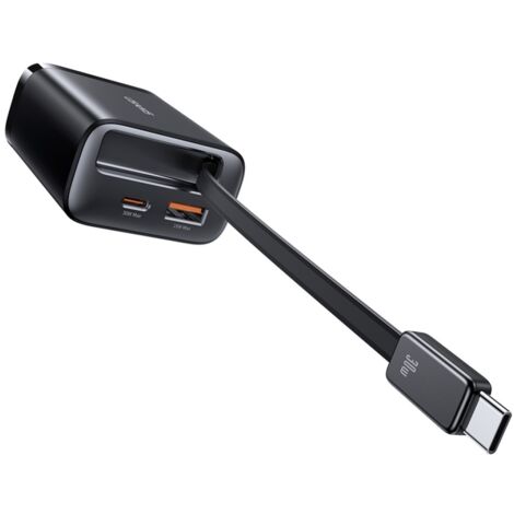 Chargeur mural USAMS Xiang Series CC296 30 W, 1 port USB-C, 1 port USB-A + câble USB-C, noir