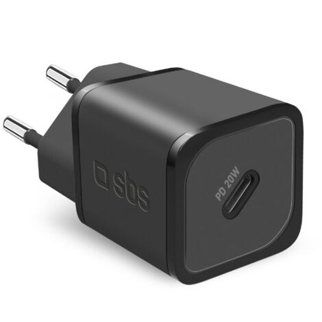 Chargeur mural USB-C GaN 20 W SBS TETRGAN1C20K avec Power Delivery - Noir