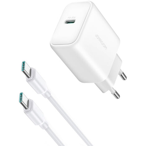 Chargeur mural USB-C PD 30 W QC SFC + câble USB-C 1 m - Blanc