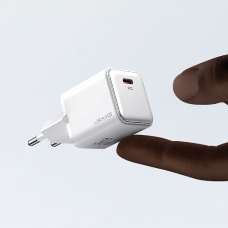 Chargeur mural USB-C USAMS Power Delivery 30 W, blanc