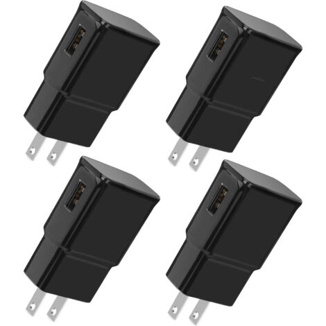 Chargeur Mural USB - Charge Rapide Adaptatif AFC QC 3.0 - Compatible Samsung Galaxy S21 S20 S10 S9 S8 S7 Note 10 9 8 LG G7 G6 - Lot de 4