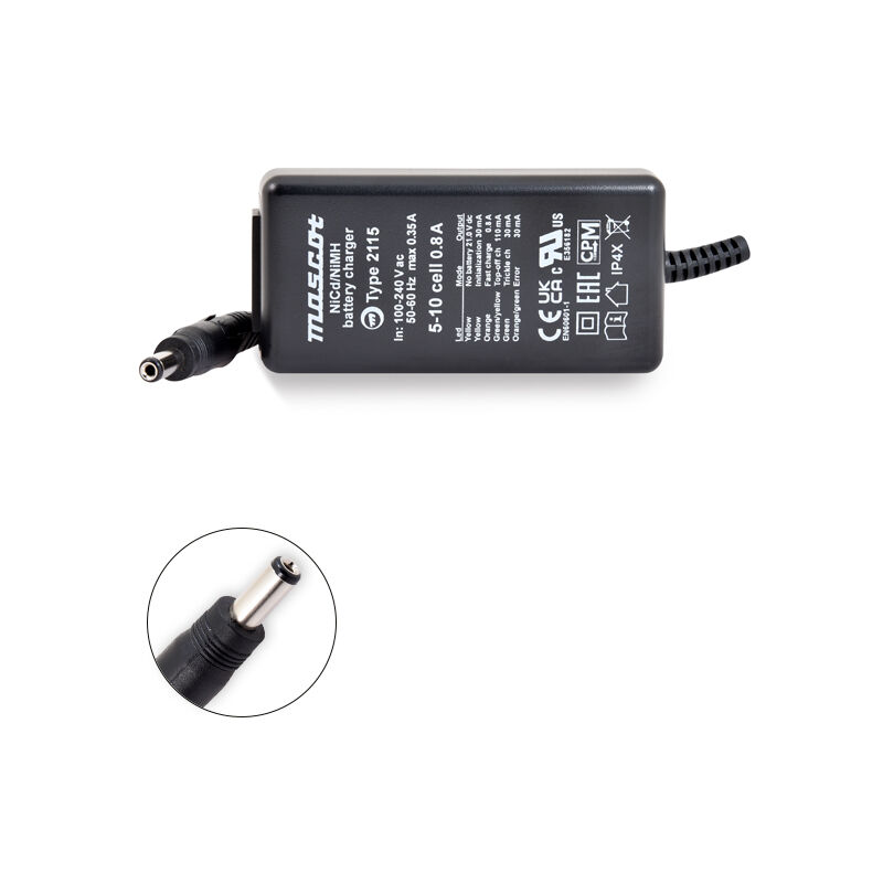 Chargeur NiCd/NiMH 5 à 10 cellules/0.8A 110-230V 2115 - Sortie 5.5x2.1mm - Mascot