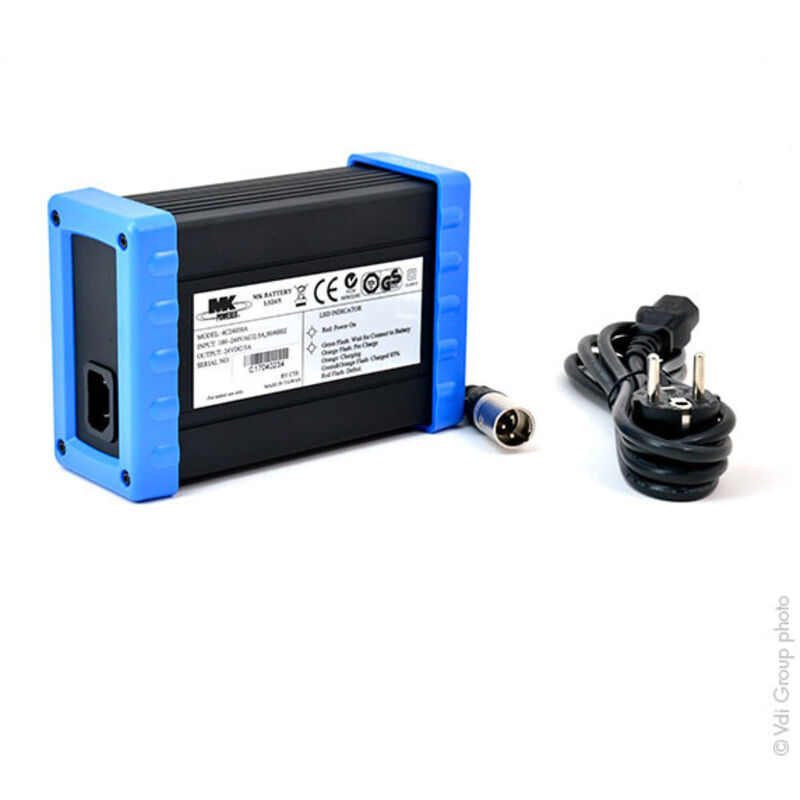MK Powered - MK Powered - Chargeur plomb MK LS24/5 24V/5A 110-230V (Intelligent), - Connecteur XLR standard