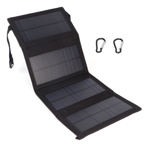 Chargeur portatif pliable de cellules solaires polycristallines de panneau solaire d'USB de 20W pour OutdoorsBlack