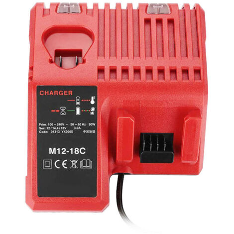Chargeur pour batterie lithium Milwaukee 12V-18V - Compatible M12-18C M18 - Prise US - Remplacement original