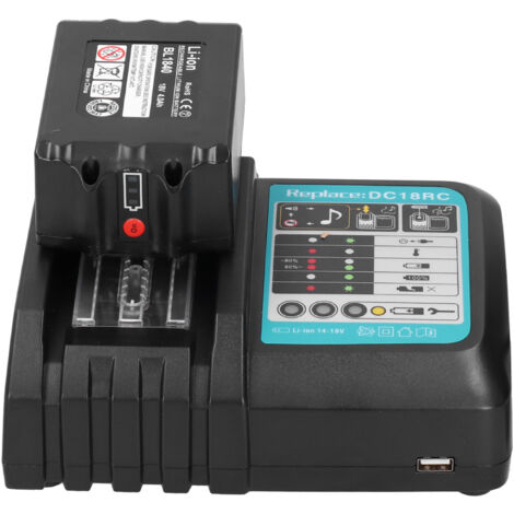 Chargeur pour batterie Makita 18 V 4,0 Ah Lithium-Ion, fournitures industrielles, DC18RC, prise 100-240 V EU