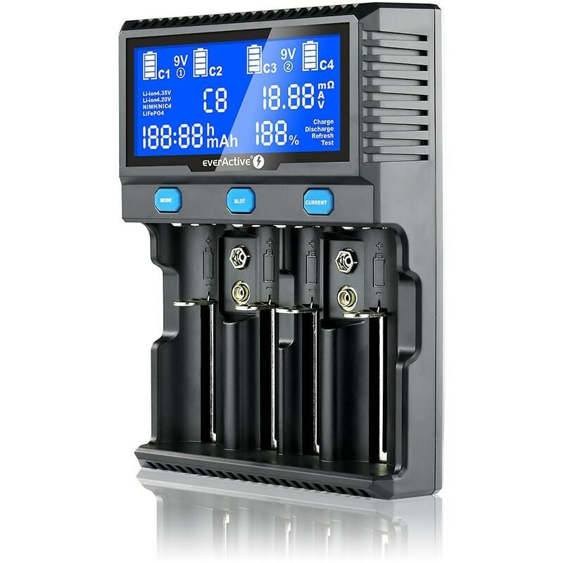 Chargeur pour batteries cylindriques Li-ion et Ni-MH everActive UC-4200