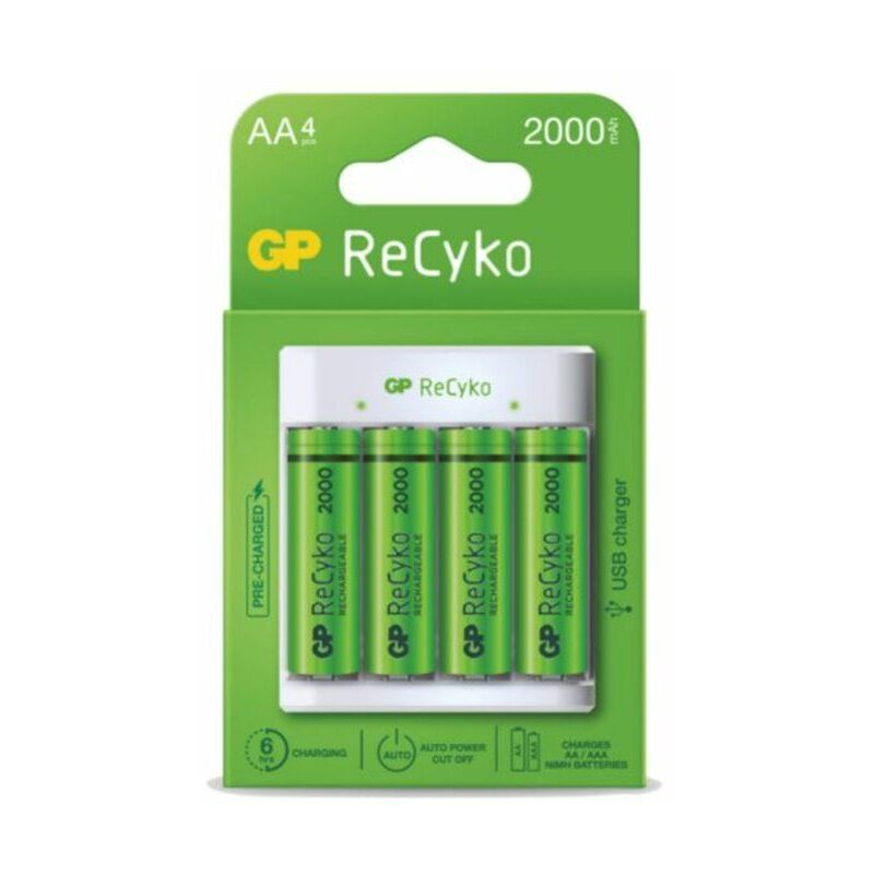 Cgc 106005010 Chargeur de batterie rechargeable aaa/aa + 4 batteries rechargeables gp aa 2100mAh