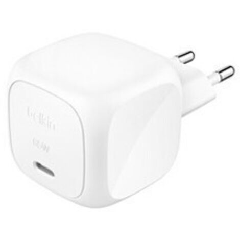 Chargeur pour téléphone mobile Belkin secteur USB C 65W, blanc.