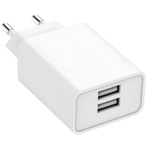 Chargeur Prise USB, Double Charge Mural Chargeur Adaptateur Universel pour iPhone 14/13/12/11/x/8, Samsung, Xiaomi, Huawei Téléphones Charger