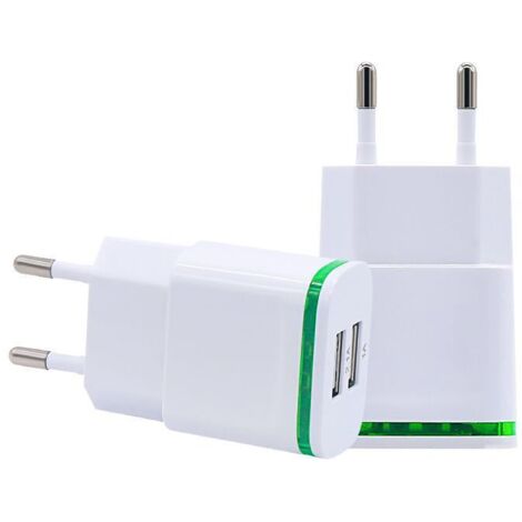 Chargeur Prise USB Secteur, 2-Pack 2.1A 5V 2 Ports Adaptateur Alimentation Universel LED Replacement for iPhone 11 XR X XS Max 8 7 6 6S Plus 5S, Samsung Galaxy/Note, Pad, Xiaomi Telephone