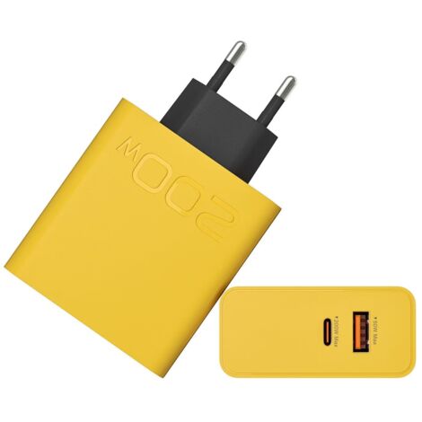 Chargeur rapide 200W norme européenne, double port PD+USB pour téléphone 200W, prise UE emballé avec câble