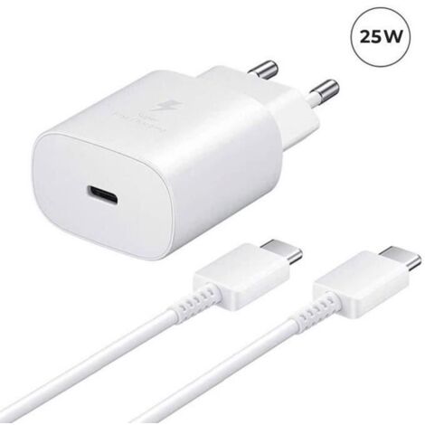 Chargeur Rapide 25W USB-C + Câble USB-C vers USB-C pour Samsung Galaxy A13 4G 6.6\" Couleur Blanc - Yuan Yuan