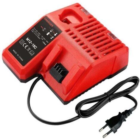 Chargeur Rapide Milwaukee M12-18C pour Batteries Li-ion 12V, 14.4V et 18V, Compatible C1418C