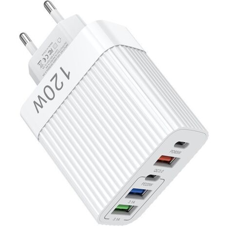 Chargeur rapide multi-port 120W prise européenne, nouvel adaptateur à plusieurs sorties USB pour smartphone