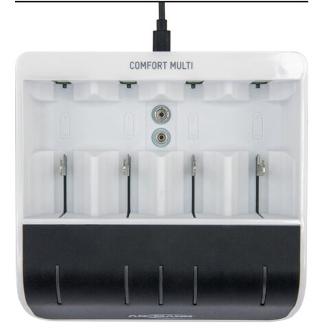 Chargeur rapide NiBC-ComfortMulti-USB-cb avec entrée USB 1.2 V NiMH ANSMANN