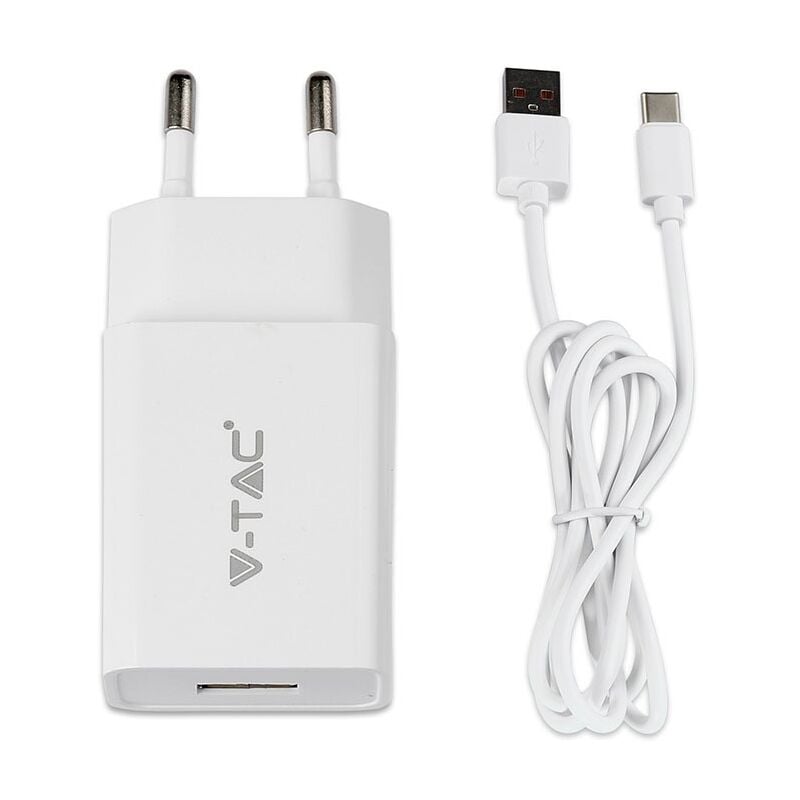 V-tac - Set d'adaptateurs de voyage à charge rapide - Blanc