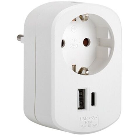 Chargeur rapide SIMON 5V-3A Combi USB A et USB C CL610306